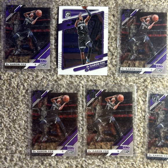 De’Aaron Fox NBA Sacramento Kings Donruss Clearly #38 & Optic #85 Sports Card x7 - Picture 2 of 4